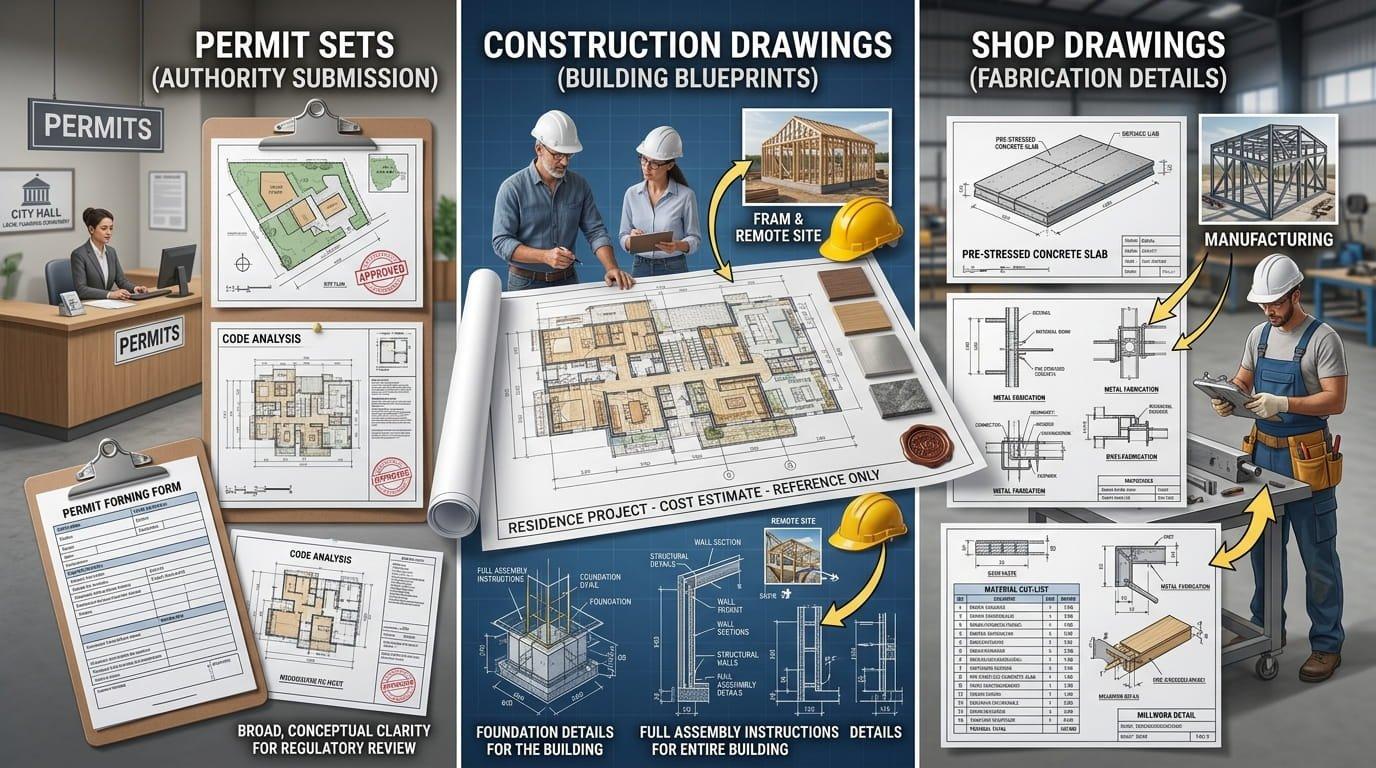 Shop Drawings vs. Construction Drawings vs. Permit Sets: What’s the Difference?