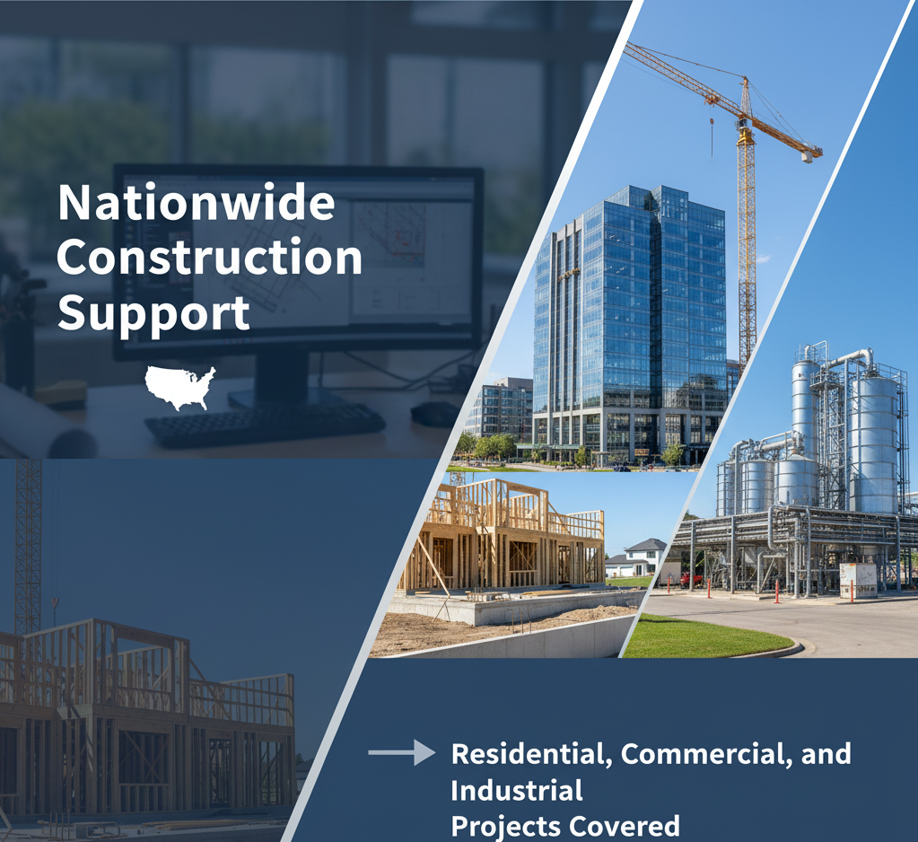 Nationwide Construction Support: Residential, Commercial, and Industrial Projects Covered